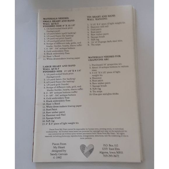 New Pieces from my Heart quilt sewing pattern wall hanging lap quilt - Picture 2 of 3